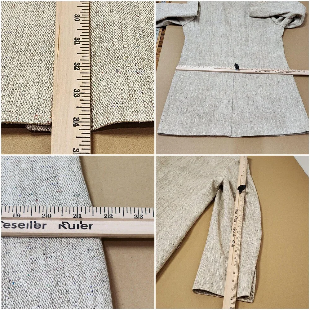 Bill Blass Sport Coat Mens Large Beige Silk Tweed Blazer Classic Fit USA